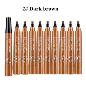 5Colors långvariga brunt flytande ögonbryn Penvattentät 4 gaffel Tip Eyebrow Tattoo Pencil Women Eye Cosmetic Beauty Makeup 10st 240106