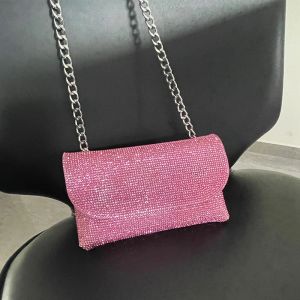 豪華な財布デザイナーハンドバッグファッションラインストーン財布付きチェーンイブニングクラッチバッグ