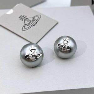 Studörhängen Western Empress Dowager Silver Saturn Vatten droppar Långt mousserande Diamond Crystal Ear Studs Klipp Två Wear Style Fashion For Women Jewelry 20JD