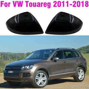 Bilspeglar svart bil sida bakre bakre vy spegel täckning byt ut för vw touareg ii mk2 7p 2011-2018 Biltillbehörsl24014