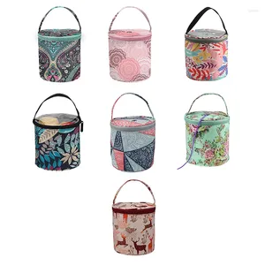 Storage Bags Yarn Bag Round Knitting Wool Thread Organizer Daily Use Container Crochet Sewing Accessory Protable Handbag