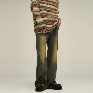 Jeans da uomo Vintage Streetwear Punk Hip Hop Pantaloni larghi a gamba larga Moda Y2k Etro Straight