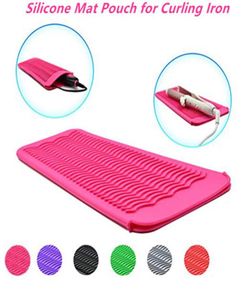Multifunktion Hårrätare Tools Nonslip Resistent Silicone Mat Pouch för Curling Iron Wand Crimping Iron Flat Heat Holder7011585