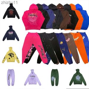 Spider Hoodies Pink Herren Trainingsanzüge Designer Sets Hoodie Hosen Jacke Casual Sweatshirt Sp5der Young Thug 555555 Set Jogger Günstige Mac QS1G