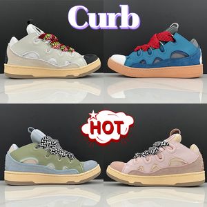 Curb Sneakers Designer Sapatos Homens Mulheres Treinador De Couro Reflexivo Sneaker Mens Plataforma Sapato Preto Gum Pálido Azul Branco Rosa Multi Mulheres Luxo Casual Treinadores