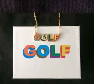 Golf 3D Logo Kolye Hip Hop Moda Kaykay Rap Moda Kişilik Kolye2265566