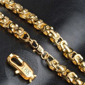 Collana lunga in oro vintage timbrata 18k per collana a catena da uomo Nuova moda color oro Gioielli bohémien Colar Collane maschili 21458941741