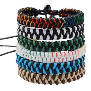 Link Bracelets Handmade Braided Woven Friendship Fashion 6 Pcs Bulk Men Women's Cool Wrist Bracelet For Teen Boys Gift Rakhi Brot