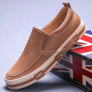 2023 Autumn Classic Brown Leather Loafers Man Comfortable Flat Slip-on Casual Shoes for Men Footwear Mocasines Hombre