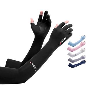 Arm Leg Warmers Arm Leg Warmers LOOGDEEL 1Pair Cool Cycling Ice Silk Arm Sleeves Two-finger Outdoor Sun Protection Arm Cover Men Women Running Fishing Cuff YQ240106