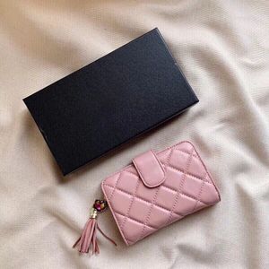 pink short designer wallet small card holder luxury mini purse woman mens wallets designer coin purses zipper pouch genuine cowhide leather mini clutch bags