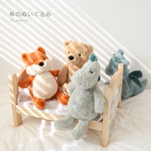 29cm Cute Foxes Dinosaur Doll Stuffed Animal Teddy Bear Plush Toy Girly Room Decor Soft Appease Plushie For Baby Child 240106