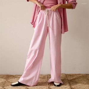 Spodnie damskie xingqing y2k szeroką nogę damskie paski do paski sznurka wysoka elastyczna talia spodnie wiosna jesień swobodne dresowe dreski