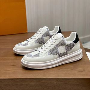 Beverly Hills Tênis Clássico Marca de Luxo Low State Damier couro de vaca Sapatos Casuais Marca Sapatos Casuais de Alta Qualidade Retro Masculino Verifique Nome Elementos de Marca 01