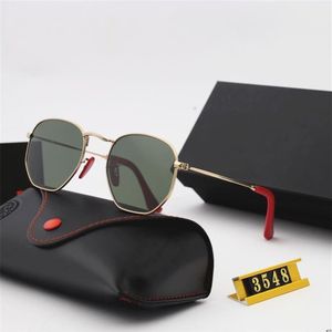 Brand Sunglasses Women Men Alloy Frame Tempered Glass Lens Reflective Color Film Sheep Leather Foot Sleeve Gafas De Sol 3548 22040228q