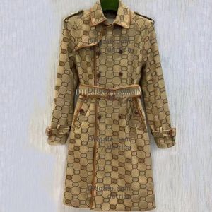 B808 Autumn womens trench coats designer luxury Women Windbreaker body letter print jacket Loose Belt Coat Female Casual Long Trenchs Coat