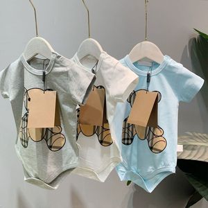 Bebê nascido macacão meninas meninas designer marca recém-nascido urso infantil de manga curta para roupas de verão macacão crianças bodysuit para bebês macacão 0-1 anos