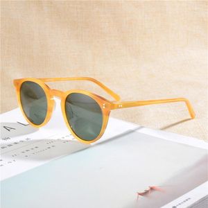 Vintage redondo o'malley óculos de sol masculino feminino clássico marca designer 2020 celebridade tons ov5183 polarizado óculos de sol228i
