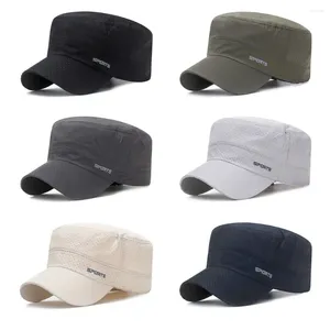 Berety Szybkie suche kapelusze wojskowe dla mężczyzn Summer Flat Top Baseball Caps Women Outdoor Army Cap Mesh