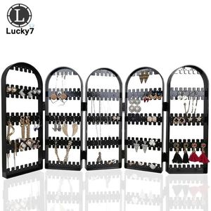 Ringar 120/180/240/360 HOLES Plastklara örhängen Studs Display Rack Folding Screen Earring Jewelry Display Stand Holder Storage Box