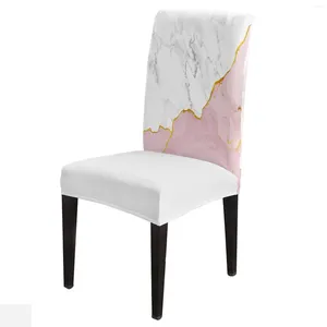 Chair Covers White Marble Pink Cover For Kitchen Seat Dining Stretch Slipcovers Banquet El Home