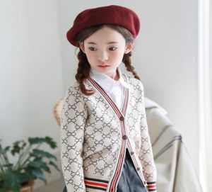 Crianças designer cardigans meninas moda casual impressão geométrica suéteres meninas moda outono casaco 2020 novo pai de malha 6002335