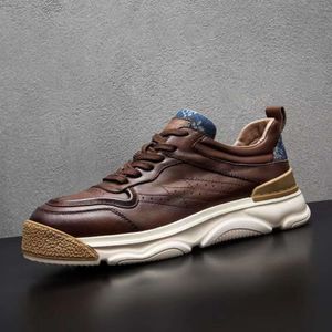 Scarpe da lavoro stringate da uomo casual basse in pelle comode da uomo marroni classiche autunno inverno Zapatos Para Hombres