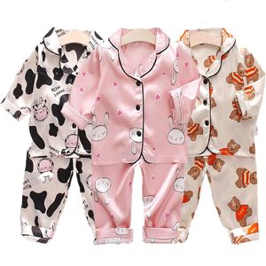 Barnkläder flickor sömnkläder barn pyjamas uppsättning för påsk barn pojke tryck loungewear pijama infantil meninas 240106