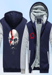 Inverno Hoodies God Of War Kratos Gráfico Homens mulheres Quentes roupas de outono moletom com zíper jaqueta de lã com capuz5397836