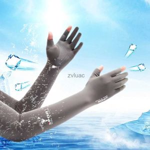 Arm Leg Warmers Protective Gear Unisex Cooling Arm Sleeves Cover Sport Running UV Sun Protection Fishing Glove Hide Tattoo Outdoor Cycling Ice Silk Sleeve YQ240106