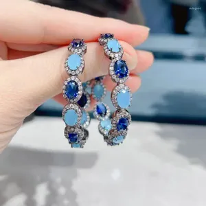 Baumelnde Ohrringe Bilincolor Modischer blauer Kreis-Ohrring für Frauen