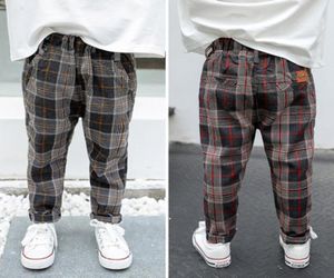 Autumn Baby Pants Casual Newborn Boy High midja Byxor Autumn Floor Pants Long Cute Baby Black Red Plaid Pant3477227