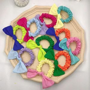 Akcesoria do włosów Kontrastujące kolory węzeł łuk prosty elastyczny zespół dla dziewcząt dzieci urocze kawaii bajki małe kucyk gumowe krawaty moda