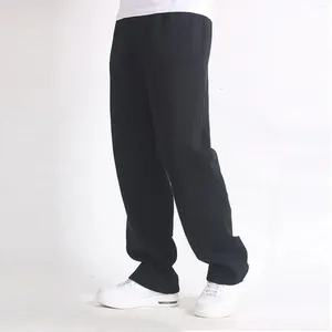 Pantaloni da uomo estate uomini plus si tagliano larghi elastici sciolti di cotone elastico pantaloni di gioventù casual dritti solidi