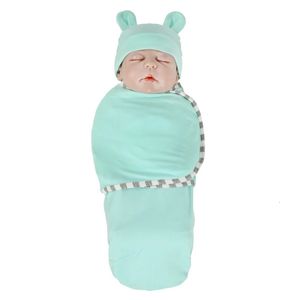 Sommarfödd baby mjuk filt swaddling sängkläder set swaddle crib säng 240106