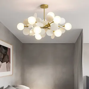 Chandeliers Modern Unique Style White Round Creative Spherical Living Room Restaurant El Corridor Ceiling Light