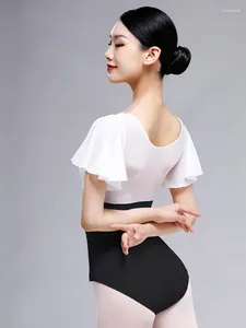 Stage Wear Ballet Body Terno Treinamento de Dança Chinesa One-Peça Ginástica Básica Adulto Teste de Arte Pequena Manga Voadora Ti