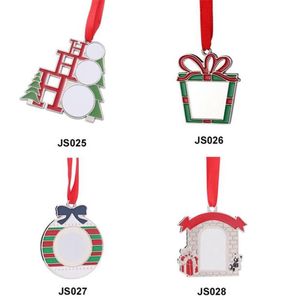 Árvores de natal pendentes decorações sublimação metal pendurado ornamentos diy personalizado criativo decoração kits para 3133202