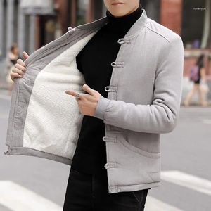 Ethnic Clothing Chinese Style Men's Thickened Warm Cotton Jacket Tang Suit Button Up Retro Winter Coat