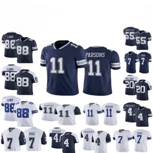 Rugby Jersey 11 Micah Parsons Futbol Forması 88 Ceedee Lamb 4 Dak Prescott Tony Pollard 55 Leighton Vander Esch 7 Trevon Diggs Jersey Erkek Kadınlar Gençlik Futbol Futbolu