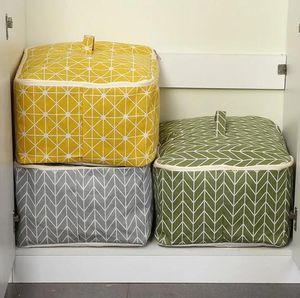 Taschen mit größerem Fassungsvermögen, Quilt-Aufbewahrungstasche, Baumwoll-Leinen-Steppdecken-Taschen, Kleidungssortiertaschen, weiche Aufbewahrungsbox, Decke und Bettdecken-Aufbewahrungstasche