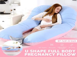 145X80cm Pregnant Women Sleeping Support Pillow Pure Cotton Pillowcase U Shape Maternity Pillows Pregnancy Side Sleeper Bedding9924327