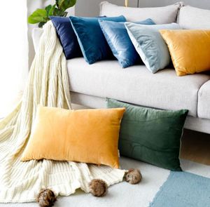 22 Colors Cushion Cover 30x50 Rectangle Pillow Case for Living Room Sofa Velvet Throw Pillowcase Home Decoration Kussenhoes Decor 4992497