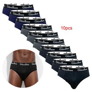 Marke 10er Pack Sexy Unterwäsche für Männer Slips Polyester Herrenhöschen Homosexuell 2023 Unterhosen Rutscht Bikini Suspensorium Brasilianischer Weicher 240105