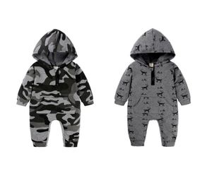 Babykläder nyfödda pojkar kamouflage hoodies jumpsuit en bit camo hjort romper spädbarn baby romper långa ärmar outfit 2104133004709