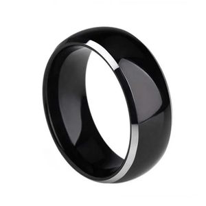 Ringar 6mm 8mm svart inlay tunsten ringer glansig komfort passar engagemang bröllop band 614#240m