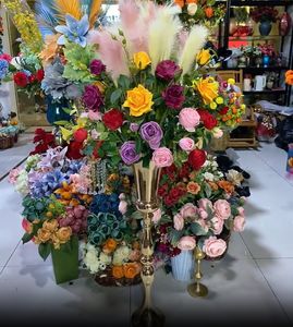 Da 65 cm a 120 cm di altezza) Vaso di fiori in metallo dorato Fondale piedistallo in ferro Supporto per fiori per centrotavola decorazione di nozze 228