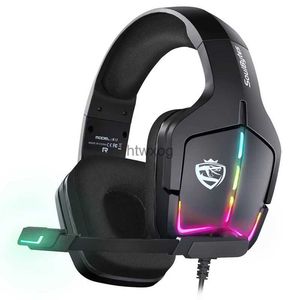 Mobiltelefonörlurar överlägset uppslukande ljud för Switch PC One Buller Refering Mic LED Light Wired Gaming Headset hörlurar YQ240105