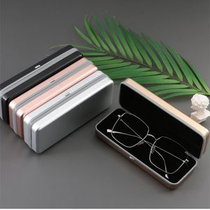 Aluminum Glasses Case Hard Shell Metal Box Men Women Reading Sunglasses Portable Travel Storage 240106