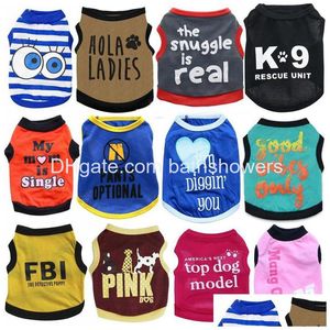 Dog Apparel Sublimation Printed Shirts And Dogs Vest Soft Breathable Pet T-Shirt Daily Pets Clothing For Small Cats Chihuahua Poodle Dhbeh